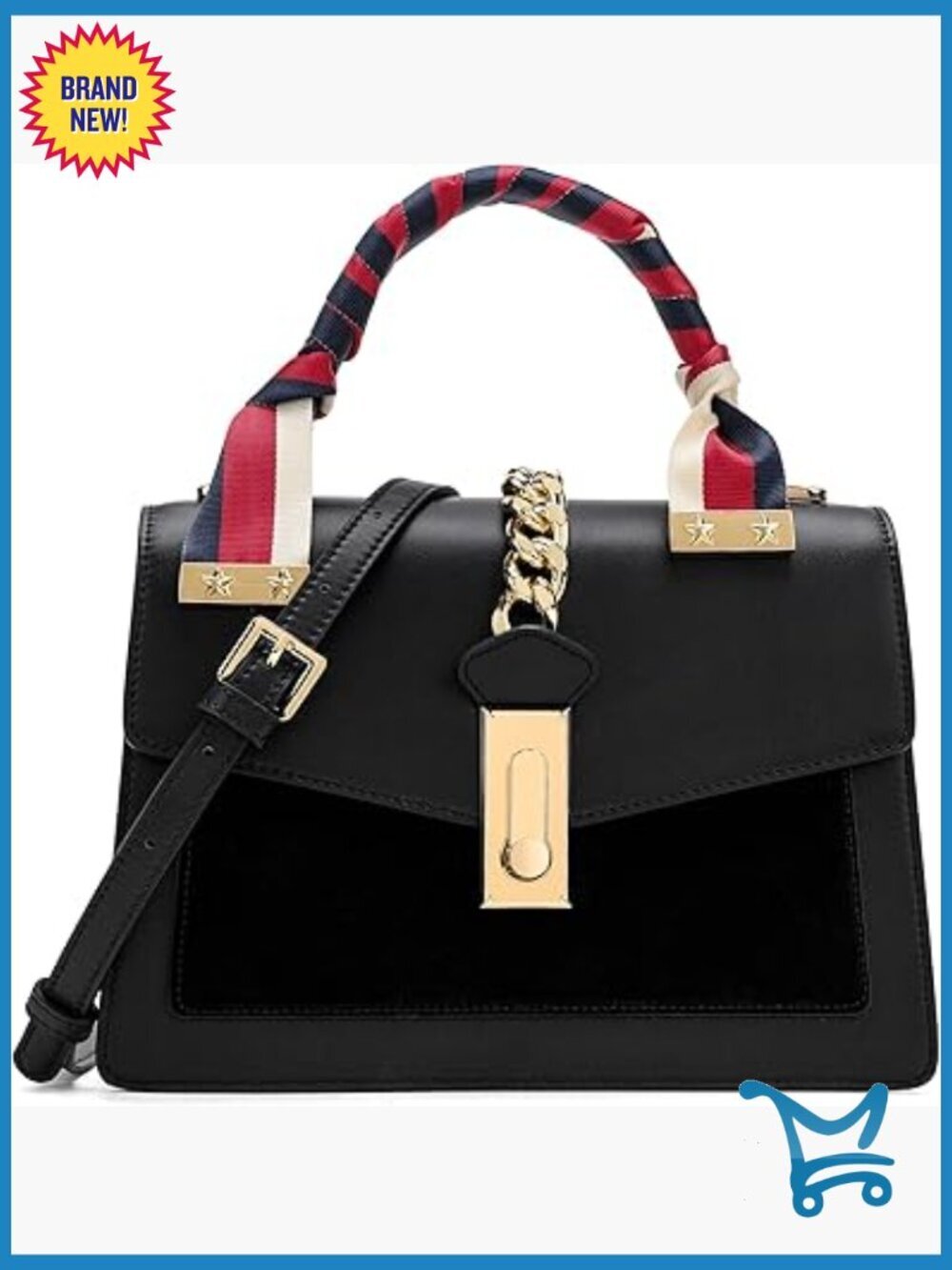 Leather Satchel Crossbody Bag with Adjustable Strap, Top Handle